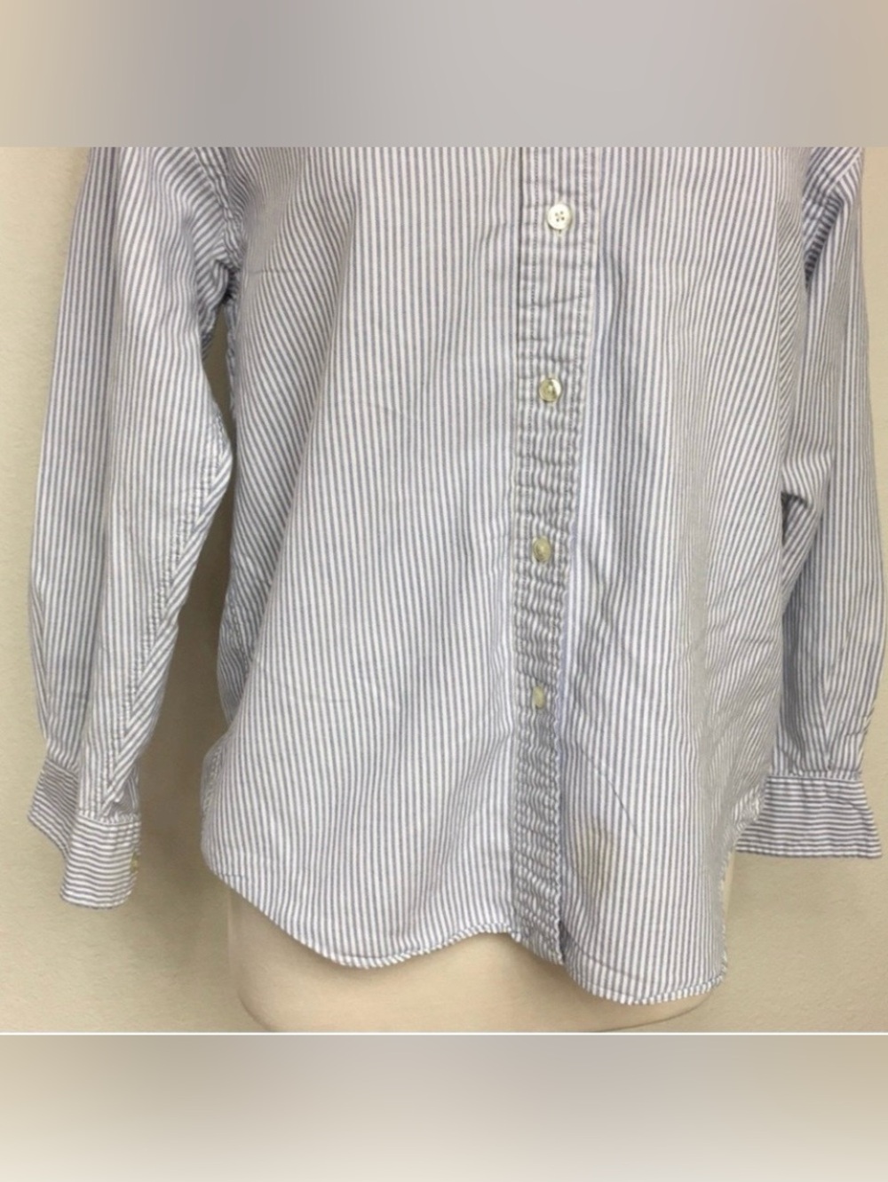 Vintage Charter Club Womens Blue White Stripe Cotton Button Shirt Size 8 Coastal - Picture 6 of 16